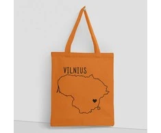 Spalvotas medžiaginis maišelis "Vilnius - širdis"