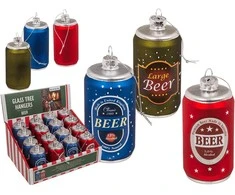 Stiklinis eglės žaisliukas "BEER"