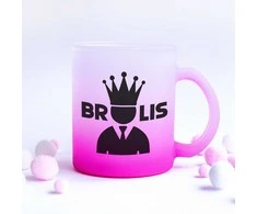 Stiklinis matinis puodelis "Brolis"