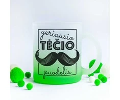 Stiklinis matinis puodelis "Geriausio TĖČIO puodelis"