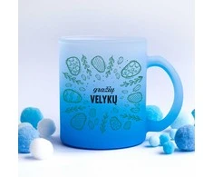 Stiklinis matinis puodelis "Gražių Velykų"