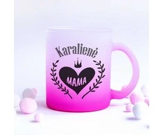 Stiklinis matinis puodelis "Karalienė mama"