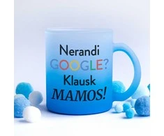 Stiklinis matinis puodelis "Klausk mamos"