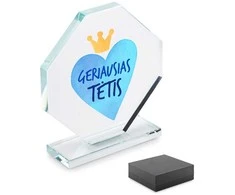 Stiklinis trofėjus dovanų dėžutėje "Geriausias tėtis"