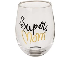 Stiklinių taurių komplektas "Super Mom &amp; Cool Daddy"