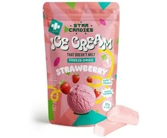Supergarden STAR CANDIES šaltyje džiovinti braškiniai ledai, 50g