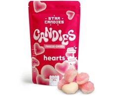 Supergarden STAR CANDIES šaltyje džiovinti guminukai "Hearts", 30g.