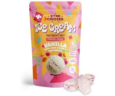 Supergarden STAR CANDIES šaltyje džiovinti vaniliniai ledai su kietuoju sūriu ir spanguolėmis, 50g