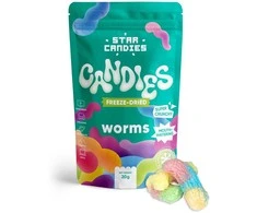 Supergarden STAR CANDIES šaltyje džiovinti guminukai "Worms", 20g