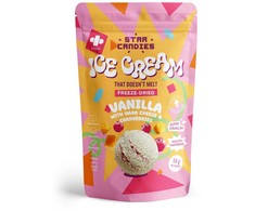 Supergarden STAR CANDIES šaltyje džiovinti vaniliniai ledai su kietuoju sūriu ir spanguolėmis, 50g
