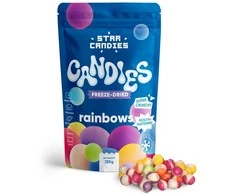 Supergarden STAR CANDIES šaltyje džiovinti saldainiai "Rainbows", 120g