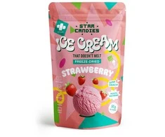 Supergarden STAR CANDIES šaltyje džiovinti braškiniai ledai, 50g