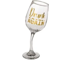 Svyruojanti vyno taurė "Drunk again" (420ml)