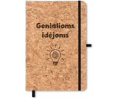 Užrašų knygelė kamštiniu viršeliu "Genialioms idėjoms" (A5)