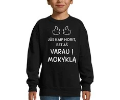 Vaikiškas džemperis "Varau į mokyklą" (be kapišono)