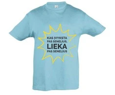 Vaikiški marškinėliai "Kas vyksta pas senelius - lieka pas senelius"