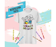 Vaikiški marškinėliai "Nuspalvink pats! Geriausi draugai"