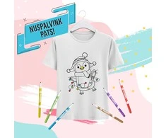 Vaikiški marškinėliai "Nuspalvink pats! Pingviniukas"