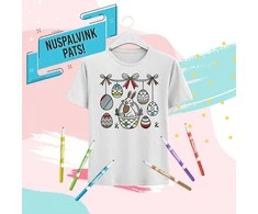 Vaikiški marškinėliai "Nuspalvink pats! Velykos"
