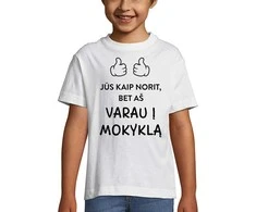 Vaikiški marškinėliai "Varau į mokyklą"