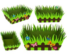 Velykinis veltinio krepšelis "Spring"