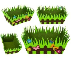Velykinis veltinio krepšelis "Spring"