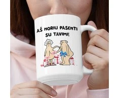 XL puodelis "Aš noriu pasenti su tavimi" (450ml)
