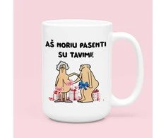 XL puodelis "Aš noriu pasenti su tavimi" (450ml)