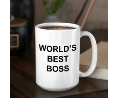XL puodelis "World's best boss" (450ml)