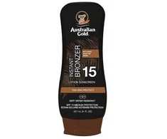 Australian Gold Instant Bronzer Lotion Sunscreen SPF15 Apsauginis losjonas nuo saulės su bronzantais, 237 ml