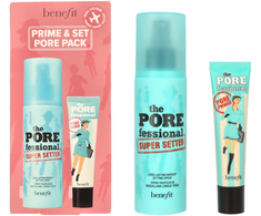 Benefit Prime &amp; Set Pore Pack rinkinys (The Porefessional Super Setter makiažo fiksatorius, 120 ml + The Porefessional Smoothing Face Primer makiažo bazė, 22 ml)