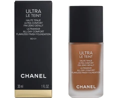 Chanel Ultra Le Teint Flawless Finish Fluid Foundation ilgai išliekanti tobulinanti kreminė pudra, matinis švytintis efektas, atspalvis: BD121, 30 ml