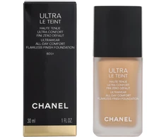 Chanel Ultra Le Teint Flawless Finish Fluid Foundation ilgai išliekanti tobulinanti kreminė pudra, matinis švytintis efektas, atspalvis: BD31, 30 ml