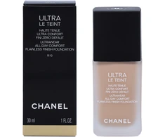 Chanel Ultra Le Teint Flawless Finish Fluid Foundation ilgai išliekanti tobulinanti kreminė pudra, matinis švytintis efektas, atspalvis: B10, 30 ml