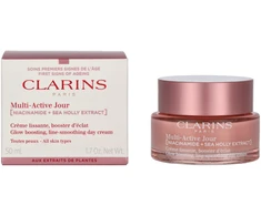 Clarins Multi-Active Jour Day Kreminis lyginantis ir spindesį stiprinantis dieninis veido kremas visiems odos tipams, 50 ml