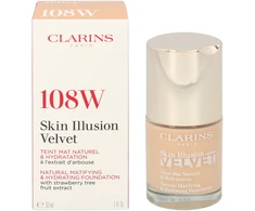 Clarins Skin Illusion Velvet Matte Natural Finish Liquid Foundation 108W Sand, 30 ml