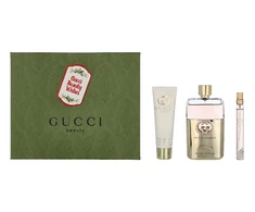 Rinkinys „Gucci“: „Guilty“ kvepalai moterims, 90 ml + „Guilty“ kvepalai moterims, 10 ml + „Guilty“ drėkinamasis losjonas kūnui, 50 ml