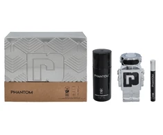 Set Paco Rabanne: Phantom Eau De Toilette For Men, 100 ml + Phantom Eau De Toilette For Men, 10 ml + Phantom Dezodorantas Purškiklis For Women, 150 ml
