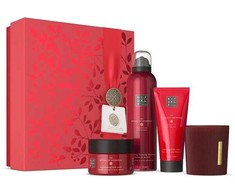 Dovanų rinkinys Rituals The Ritual of Ayurveda (125 g kūno šveitiklis + 100 ml kremas + 200 ml putojanti dušo želė  + 140 g žvakė)