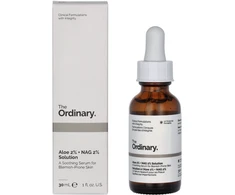 The Ordinary Aloe 2% + NAG 2% Solution raminantis veido serumas sausai odai, 30 ml