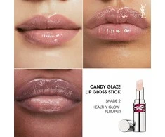 Yves Saint Laurent Candy Glaze Lip Gloss Stick Lūpų balzamas ir blizgis viename, 3.2 g | spalva: 2 Healthy Glow Plumper