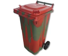 ISORT šiukšlių konteineris, 120 l, žaliai raudonas