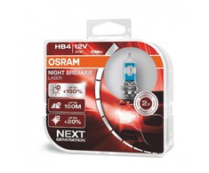OSRAM Automobilinės lemputės NIGHT BREAKER LASER +150% HB4 51W 12V P22D (amerikietiškiems automobiliams) 2vnt