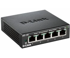 Šakotuvas D-LINK 5 prievadų 10/100 metalinio korpuso stalinio kompiuterio jungiklis