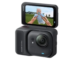 „Insta360 GO Ultra“ miniatiūrinė veiksmo kamera, 4K „Ultra HD“, 60 kadrų per sekundę, magnetinė tvirtinimo sistema, juod