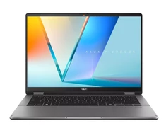 Nešiojamas kompiuteris ASUS Vivobook 14 Flip TP3407 - 14" Full HD OLED 1920x1200 Liečiamas ekranas / Intel Core Ultra 7 258V iki 4.8 GHz (8 branduoliai) / 32GB DDR5 / 1TB SSD M.2 NVMe PCIe 4.0 / Intel Arc Graphics / WIFI 7 + Bluetooth 5.4 / HDMI 2.1 TMDS / Thunderbolt 4 / Šviečianti klaviatūra / Vartomas 360 laipsnių / Metalizuotas / Harman Kardon / Windows 11 + DOVANA ASUS Pieštukas ir Riva dėklas (Pažeista pakuotė)