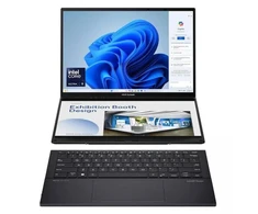 Nešiojamas kompiuteris ASUS Zenbook DUO UX8406 - 14" 3K 2880x1800 OLED HDR 120Hz Liečiamas ekranas / Intel Ultra 9 185H iki 5.1GHz (16 branduolių) / 32GB LPDDR5X / 2TB SSD NVMe PCIe 4.0 / Intel Arc Graphics / WIFI 6E + Bluetooth 5.3 / HDMI 2.1 TMDS / Thunderbolt 4 / Antras OLED ekranas / Šviečianti klaviatūra / Metalizuotas / Harman Kardon / Svoris 1.65 kg / Windows 11 + DOVANA ASUS Pen + ASUS dėklas (Pažeista pakuotė)