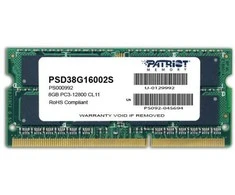 PATRIOT SIGNATURE DDR3 8GB CL11 PC3-12800 (1600MHZ) SODIMM
