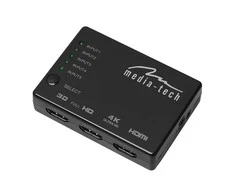 HDMI daliklis Media-Tech 5xHDMI SWITCH 4K MT5207 su distanciniu pultu