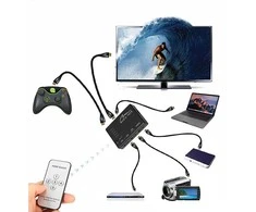HDMI daliklis Media-Tech 5xHDMI SWITCH 4K MT5207 su distanciniu pultu